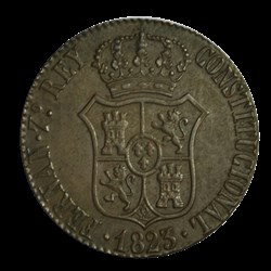Comté de Barcelone sous Ferdinand VII 6 quartos 1823