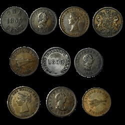 Lot de 10 Token Canadien 19ème siecle