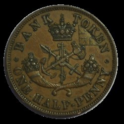 Demi Penny Bank of Upper Canada 1852