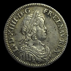 LOUIS XIV 1/12 d'écu à la mèche courte 1644 Paris, Monnaie de Matignon