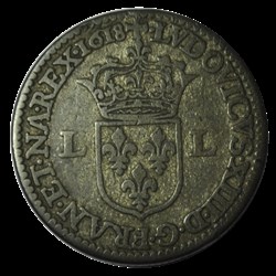 Louis XIII Piéfort quadruple du douzain de Nicolas Briot 1618 A