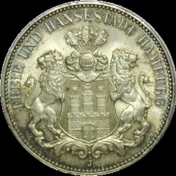 3 Marks Hamburg 1914 J
