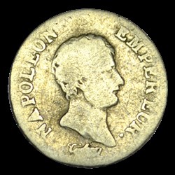 Quart de franc Napoléon Empereur, AN13 A