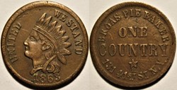 Civil War 1863 - Merchant Token, Broa's Pie Baker - New York, USA
