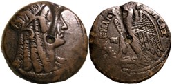 Cleopatra I & Ptolemy VI (180-176) Dichalkon Æ 26