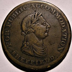George III - One Penny 1812 Token for Public Accommodation - Sheffield, England