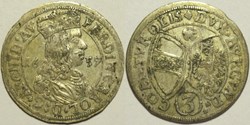 1659 County of Tyrol, 3 Kreuzer - Ferdinand Karl