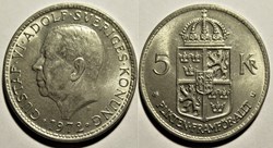 Gustaf VI Adolf of Sweden - 5 Kronor 1972