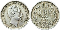 Sweden - Oscar I - 10 Öre 1855