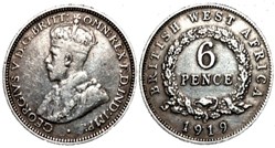 George V - 6 Pence 1919 - British West Africa