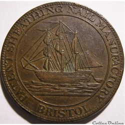1811 One Penny Patent Sheathing Nail Manufactory - Bristol