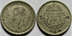 Gustaf V of Sweden - 1 Krona 1945 (ex.2)