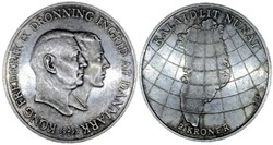 Frederik IX & Ingrid of Denmark - 2 Kroner 1953 - Greenland Campaign