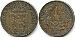 Christian IX of Denmark - 1 Cent 1868, West Indies