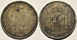 1893 - 5 Pesetas - Alfonso XIII de España