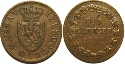 Adolf van Luxemburg - 1 Kreuzer 1842 - Duchy of Nassau