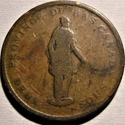 Bas-Canada 1837, Deux Sous / One Penny - Quebec Bank Token
