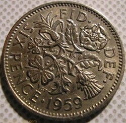 Elizabeth II - 6 Pence 1959 - UK