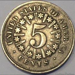 1867 5 Cents Rays (ex.2)
