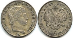 1837 Wien - 5 Kreuzer - Ferdinand I of Austria