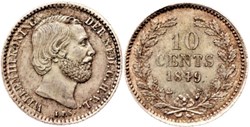 Willem III of Nederland - 10 Cents 1849