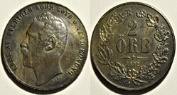 Sweden - Karl XV - 2 Öre 1872/1 - Overdate