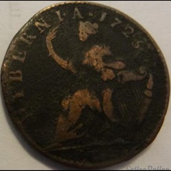 1723 Half Penny - Wood's Hibernia - George Ist (ex.2)