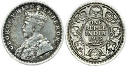 George V - One Rupee 1913 Calcutta - British India