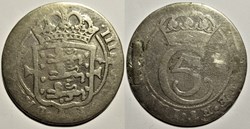 Christian V - 4 Mark Dansk 1672, Glückstadt