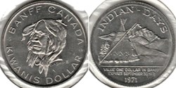 Kiwanis Dollar, Indian-Days Token 1971 - Banff, Alberta