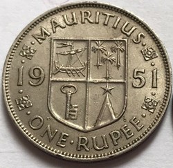 George VI - One Rupee 1951 - Mauritius