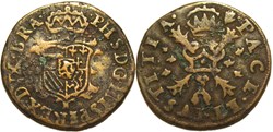 Philip II of Spain - 1/2 Liard or Gigot, States in revolt - Antwerp, Brabant