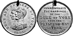 George & May - 1893 Marriage Medallion - UK