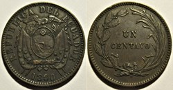 Ecuador - Un Centavo 1890, Heaton Mint