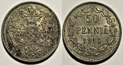 Nicholas II of Russia - 50 Penniä 1916, Grand Duchy of Finland