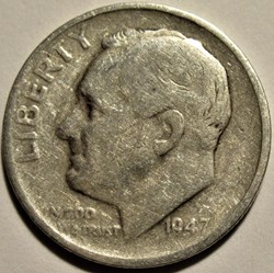 1947 San Francisco Dime - Repunched Mintmark