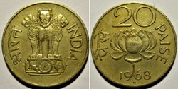India - 20 Paise 1968, Bombay / Mumbai
