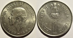 India - 1 Rupee 1964 Calcutta - J. Nehru