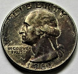 1961 Denver Quarter Dollar - Repunched Mintmark