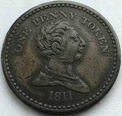 1811 One Penny Token, George III - Bristol, Somerset