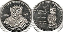 Kwakuitl Trade Dollar Token 1977 - British Colombia