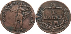 Sweden, Karl XII - 1 Daler 1717, Wits and Weapons