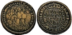 William III and Mary II - King & Queen of England ca.1689 Token - Nürnberg Rechenpfennig