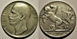 1928 Royaume d'Italie, 10 Lire, Roma - Vittorio Emanuele III