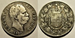 1887 Regno d'Italia, Lira, Roma - Umberto I (ex.2)