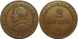 Pio IX, Pope - 2 Soldi 1867, Anno XXI - Roma, Vaticano