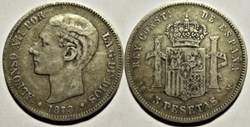 1878 - 5 Pesetas - Alfonso XII de España (ex.2)