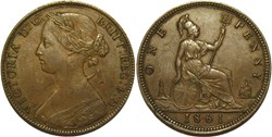 Victoria - One Penny 1861 - Kingdom of Great Britain