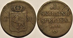 Karl XIII (II) of Sweden - 1 Skilling 1816 Norway - error
