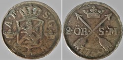 Sweden, King Adolf Fredrik - 2 Öre 1759 - Die Filling